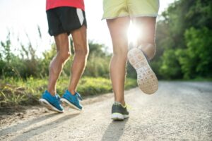 Two patients run with increased energy after hormone imbalance treatment in Mishawaka, IN.